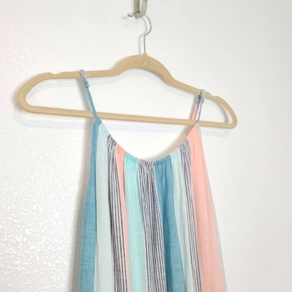 RAILS Adora Highland Stripe Tiered Coastal Beachy Pastel Midi Dress - Picture 8 of 11
